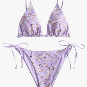 Zaful Purple Floral Bikini